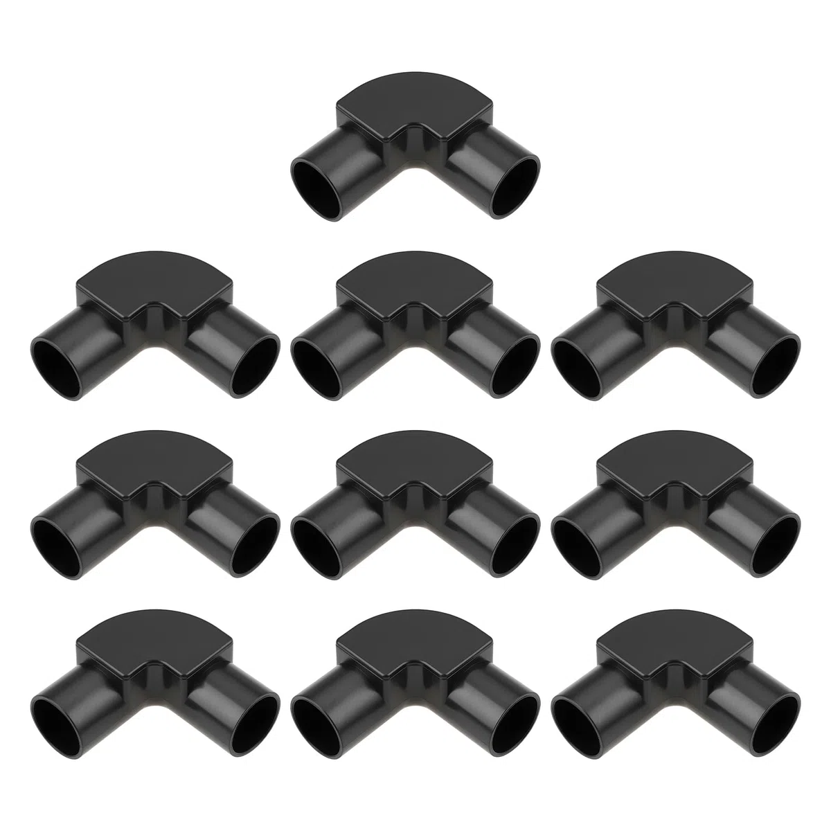Lot de 20 Coudes D'inspection en PVC à 90° (23 X 55 Mm) pour Conduits de Câbles électriques Noirs.