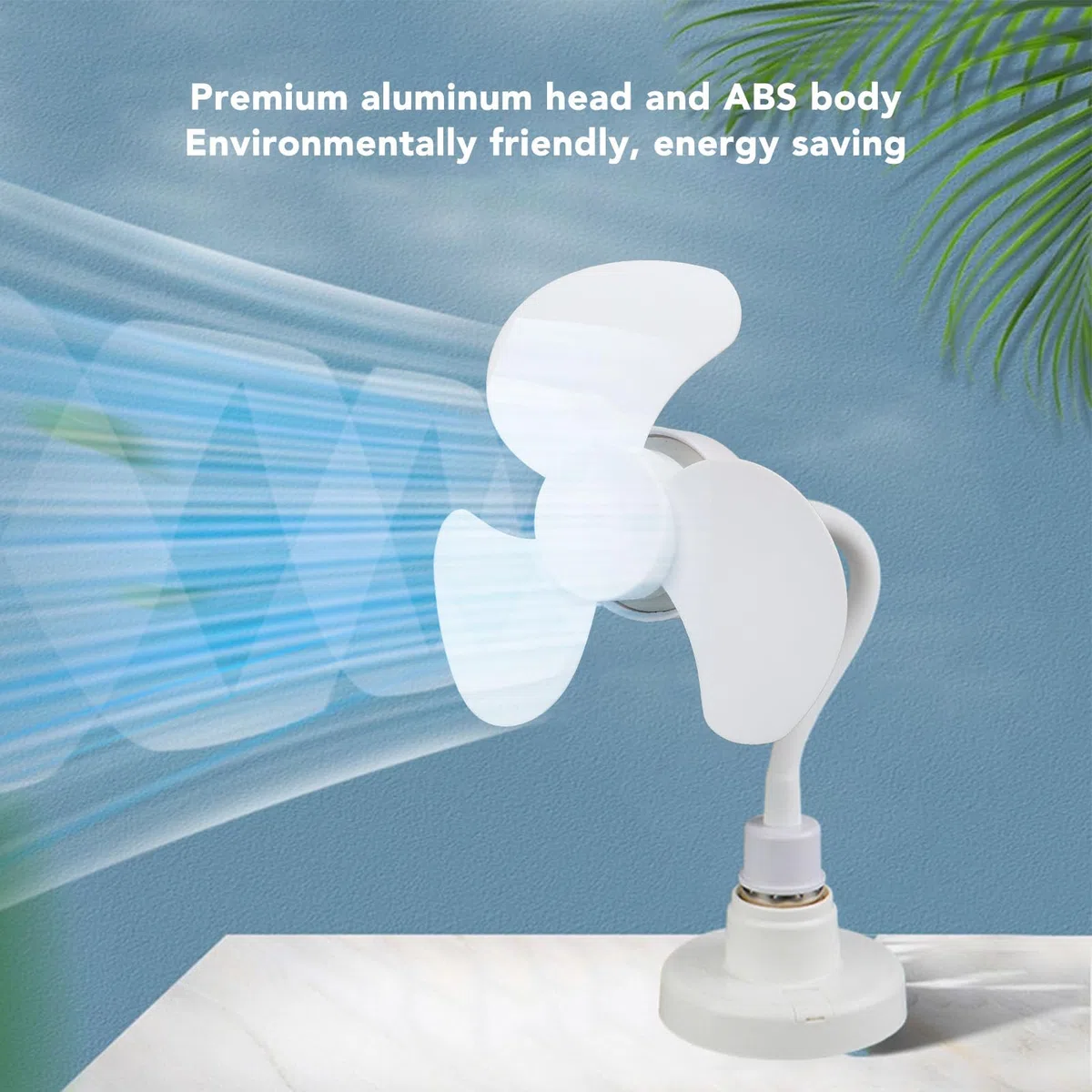 GLOGLOW Mini Ventilateur de Plafond Portable, E27/E26, 15 cm, Installation à Visser, pour Chambre à Coucher, Salon, Cuisine, Camping