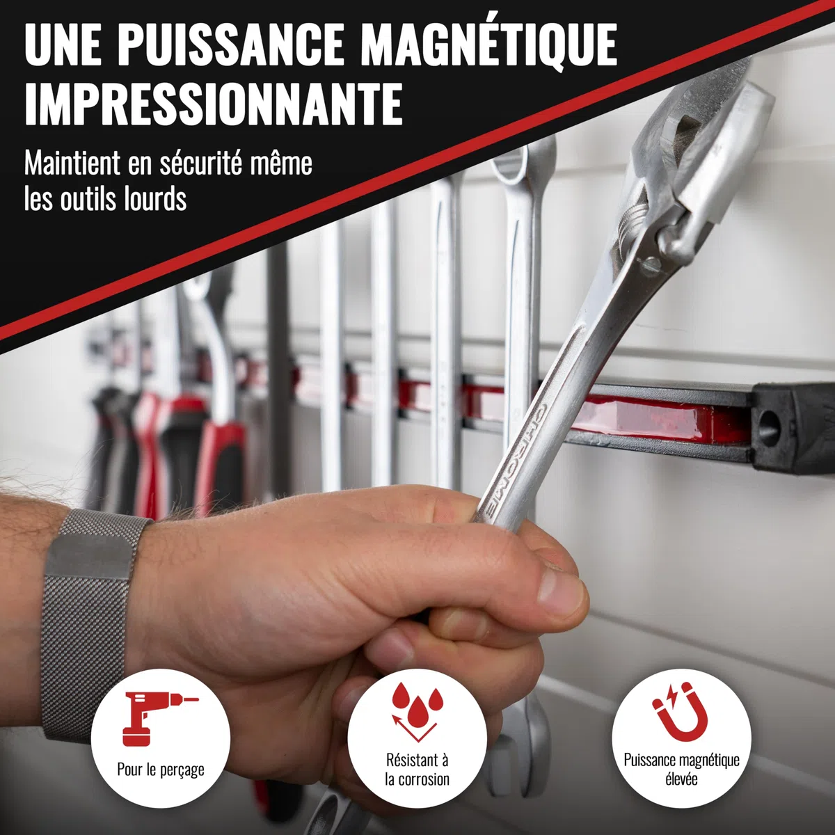 POPPSTAR Barre Magnétique pour Outils (30cm) pour Atelier & Garage